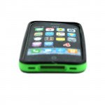 Wholesale iPhone 4S 4 Bumper with Chrome Button (Black - Green)